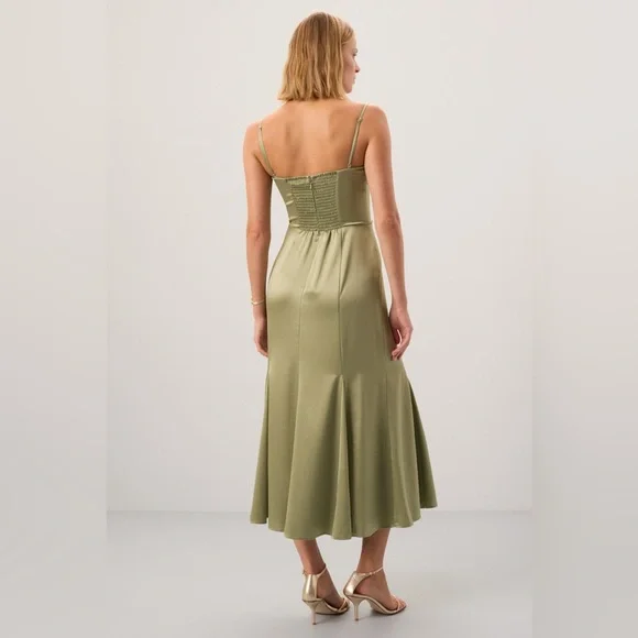 Reformation Sage Green Midi Dress - Picture 3 of 8
